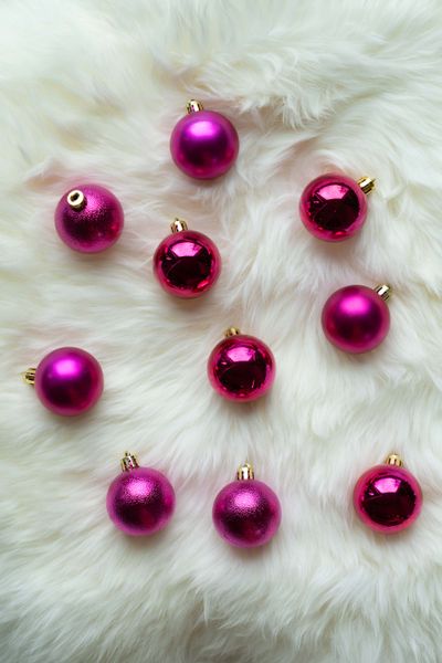 Hovedbilde Julekuler 5cm 10pk - Mørk Rosa