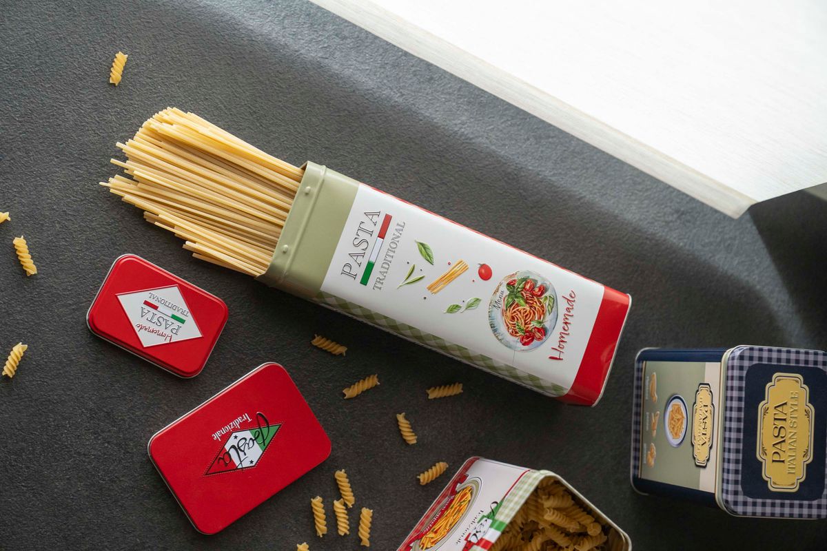 Milano Oppbevaringsboks  Pasta – 9,5×7,5×H19,5cm – Rød